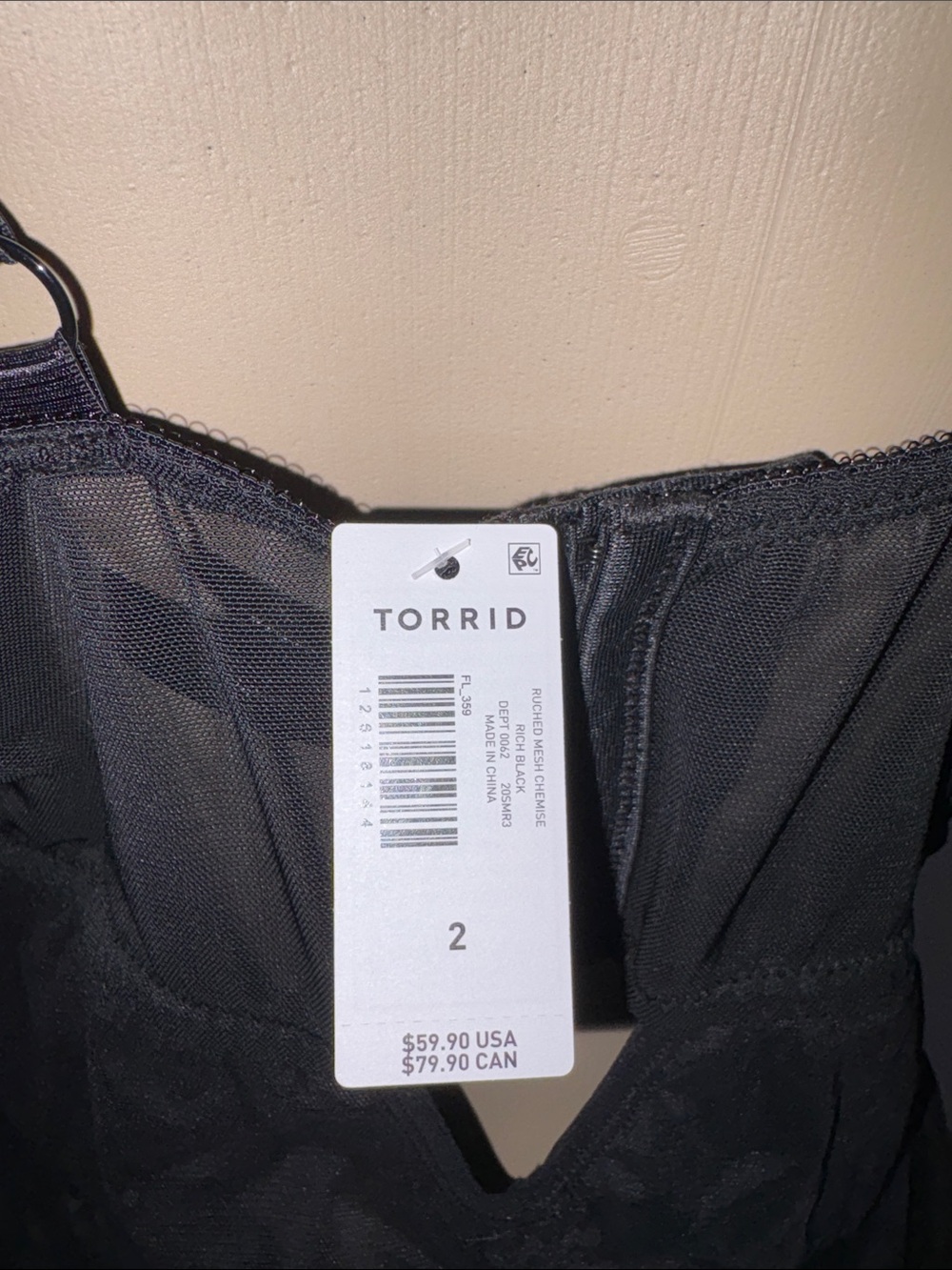 V - #T314 - Torrid Ruched Mesh Chemise - 2X - Picture 13 of 14